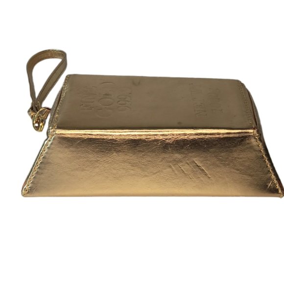 Gold Bar Purse Wristlet Clutch with Red Interior - Picture 6 of 12